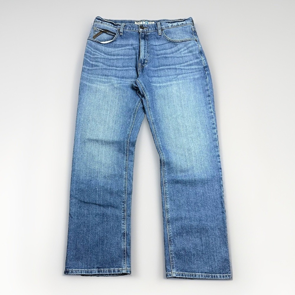Ariat M2 Legacy Relaxed Boot Cut Mens 34x32 Light Wash Cowboy Work Denim Western